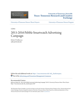 2015-2016 Pebble Smartwatch Advertising Campaign Robert W