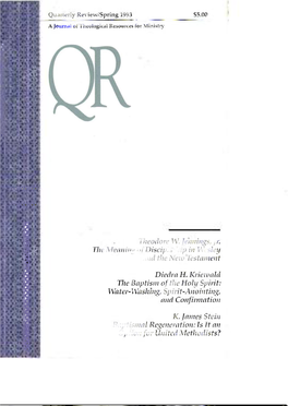 Tjieodore W. Jennings, Jr. the Meaning of Discipleship in Wesley and the New Testament