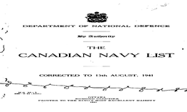 Canadian Navy List