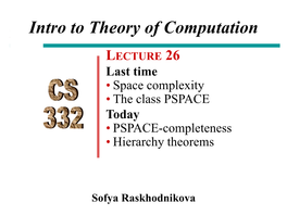 CS332 Elements of Theory of Computation