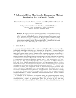 A Polynomial Delay Algorithm for Enumerating Minimal Dominating Sets in Chordal Graphs