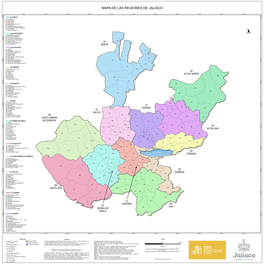 Mapa General Del Estado De Jalisco Con Regiones 2014, Tamaño