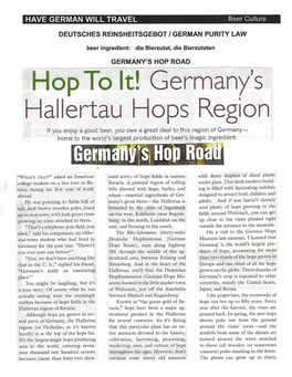 Hop to It! Germany's Hallertau Hops Region