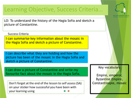 Learning Objective, Success Criteria…