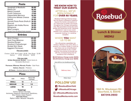 FOLLOW US! LARGE 19 2 /Rosebuddeerfield Toppings @Rosebudchicago 560 N