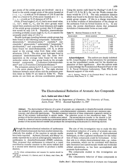 The Electrochemical Reduction of Aromatic Azo Compounds