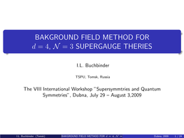 Background Field Method for D=3, N=3 Supersymmetric Gauge