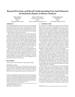 Understanding Uses (And Misuses) of Similarity Hashes in Binary Analysis