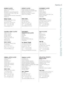 Executive Committee Liaisons by Cluster 2011-2012