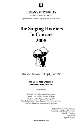 The Singing Hoosiers in Concert 2008