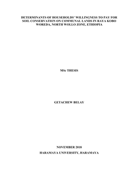 Determinants of Households' Willingness