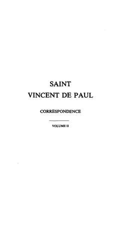 Saint Vincent De Paul / Correspondence, Conferences