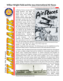 Wilbur Wright Field and the 1924 International Air Races By: Ray Ortensie, Deputy Director, HQ AFMC History & Heritage Program