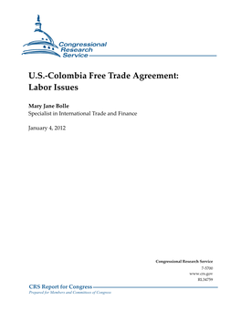 U.S.-Colombia Free Trade Agreement: Labor Issues