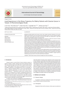 Lived Experiences in the Illness Trajectory for Elderly Patients with Ovarian Cancer in Taiwan: a Phenomenological Study