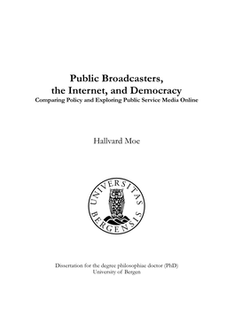 Public Broadcasters the Internet and Democracy