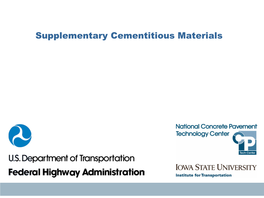 Supplementary Cementitious Materials (Scms)