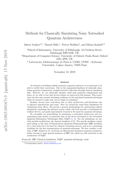 Methods for Classically Simulating Noisy Networked Quantum