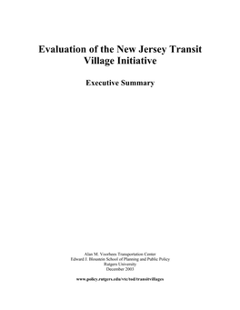 Transit Villages in New Jersey