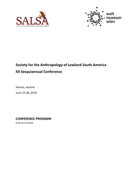 Society for the Anthropology of Lowland South America XII Sesquiannual Conference