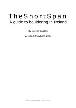 Theshortspan a Guide to Bouldering in Ireland