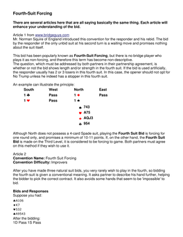 Fourth-Suit Forcing-Bridgeguys
