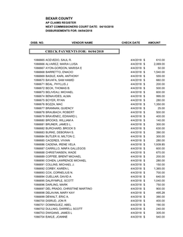 Bexar County Check Payments