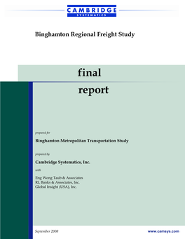 Binghamton Regional Freight Study, 2008
