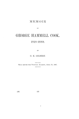 George Hammell Cook. 1818-1889