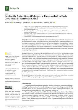 Coleoptera: Eucnemidae) in Early Cretaceous of Northeast China