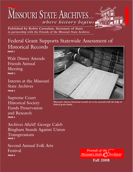 Fall 2008 Missouri State Archives Newsletter