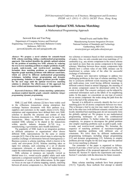 Semantic-Based Optimal XML Schema Matching: a Mathematical Programming Approach