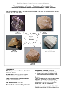 Calcium Carbonate Misconceptions