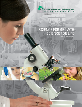 Science for Growth Science for Life Annual Report 2007