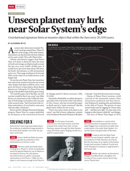 Unseen Planet May Lurk Near Solar System's Edge