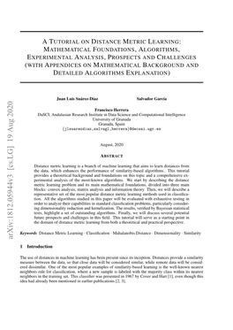 A Tutorial on Distance Metric Learning: Mathematical Foundations