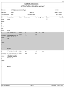 Government of Maharashtra Directorate of Employment and Self-Employment