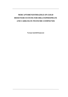 Vsomerset-Phd Thesis-Biosensors for Organophosphorous And