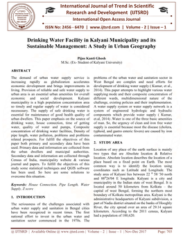 International Research Drinking Water Facility in Ka Sustainable Management