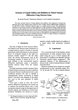 Structure of Liquid Gallium and Rubidium by Pulsed Neutron Diffraction Using Electron Linac