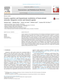 Creative Cognition and Dopaminergic Modulation of Fronto-Striatal