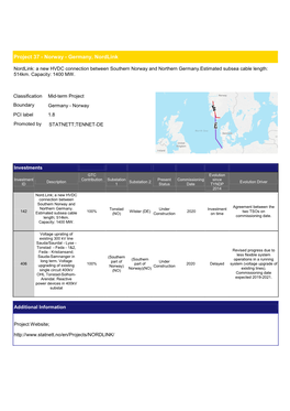 Norway - Germany, Nordlink