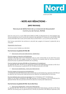 Note Aux Rédactions