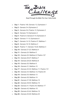 Read Through the Bible This Year: Daily Guide