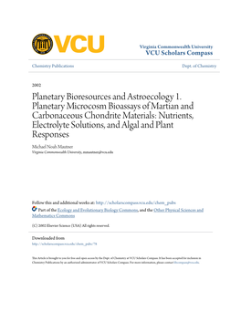 Planetary Bioresources and Astroecology 1. Planetary