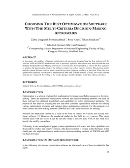 Choosing the Best Optimization Software with the Multi-Criteria