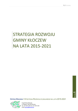Strategia Rozwoju Gminy Kłoczew 16.06.2015