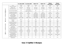 Sony X Fujifilm X Olympus