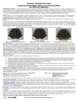 VA Form 40-1330M, Claim for Government Medallion