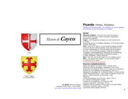 Maison De Cayeu Cayeu : «Parti De Gueules & D'argent, À La Croix Ancrée De L'un En L'autre» (Armorial Général De J